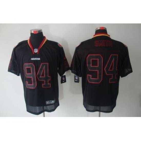 Nike San Francisco 49ers 94 Justin Smith Black Elite Lights Out NFL Jersey