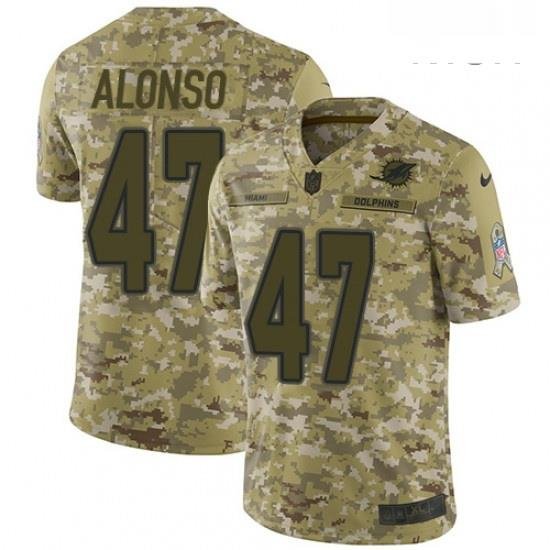 Mens Nike Miami Dolphins 47 Kiko Alonso Limited Camo 2018 Salute to Service NFL Jersey