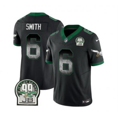 Men Philadelphia Eagles 6 DeVonta Smith Black 2023 F U S E  Throwback Vapor Untouchable Limited Stitched Football Jersey