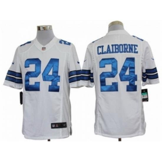 Nike Dallas CoWboys 24 Morris Claiborne White LIMITED NFL Jersey