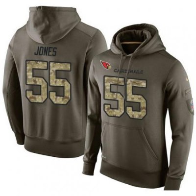 NFL Nike Arizona Cardinals 55 Chandler Jones Green Salute To Service Men Pullover Hoodie