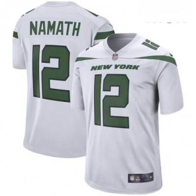 Mens NeW York Jets 12 Joe Namath Nike Retired Player Game Jersey White