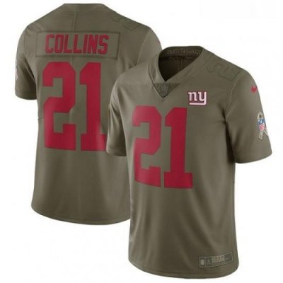 Youth Nike New York Giants 21 Landon Collins Limited Olive 2017 Salute to Service NFL Jersey