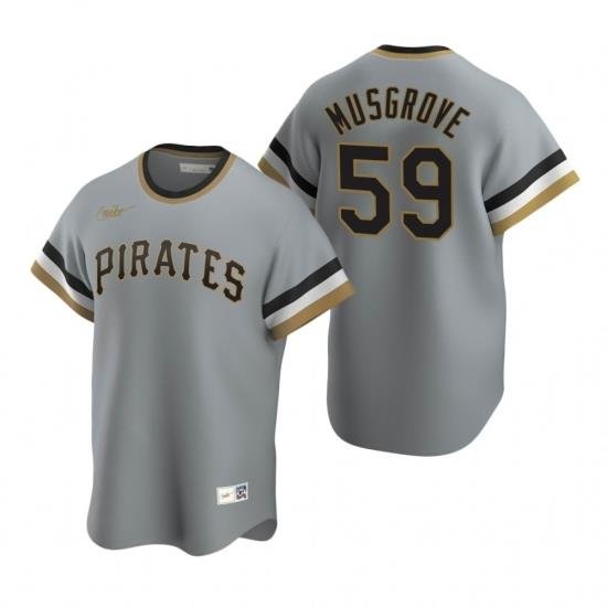 Mens Nike Pittsburgh Pirates 59 Joe Musgrove Gray CooperstoWn Collection Road Stitched Baseball Jersey