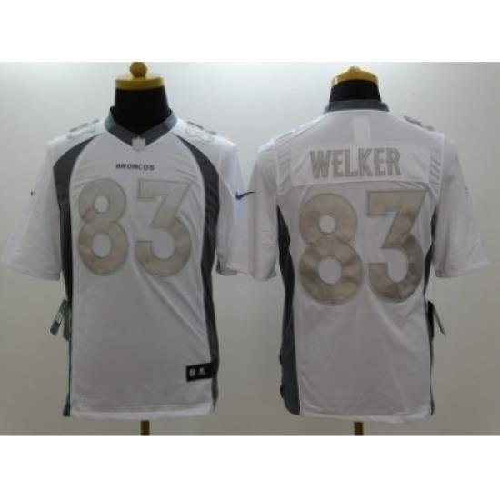 Nike Denver Broncos 83 Wes Welker White Game Platinum NFL Jersey