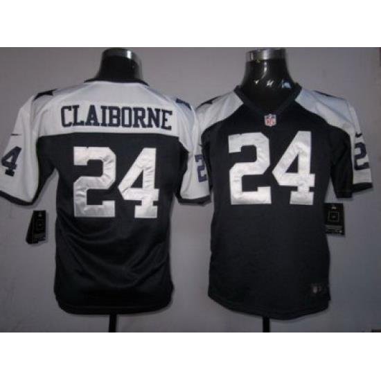 Youth Nike Dallas CoWboys #24 Claiborne Blue Thankgivings Nike NFL Jerseys