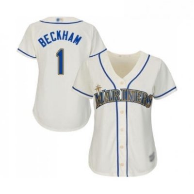 Womens Seattle Mariners 1 Tim Beckham Replica Cream Alternate Cool Base Baseball Jersey