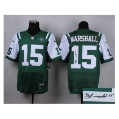 Nike New York Jets 15 Brandon Marshall green Elite Signature NFL Jersey