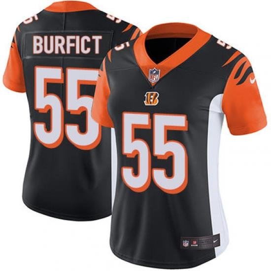 Nike Bengals #55 Vontaze Burfict Black Team Color Womens Stitched NFL Vapor Untouchable Limited Jersey