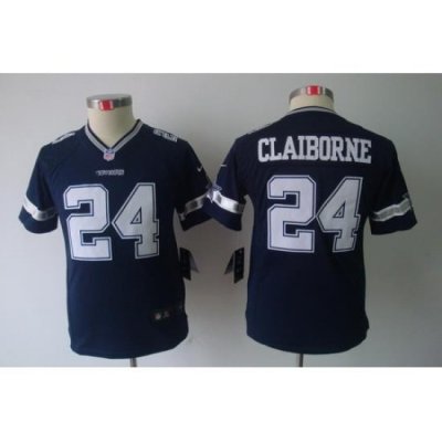 Youth Kids Dallas Cowboys #24 Morris Claiborne Blue Color Limited Jerseys