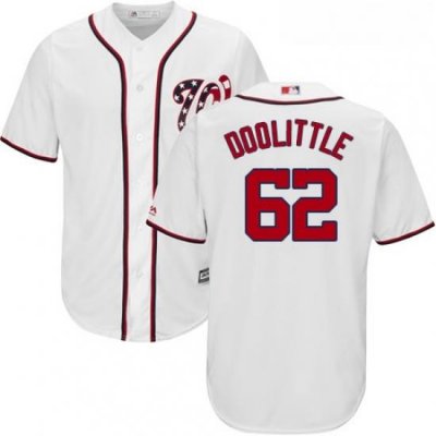 Youth Majestic Washington Nationals 62 Sean Doolittle Replica White Home Cool Base MLB Jersey