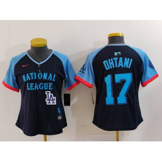 Women National League 17 Shohei Ohtani Navy 2024 All Star Limited Stitched Baseball Jersey 2