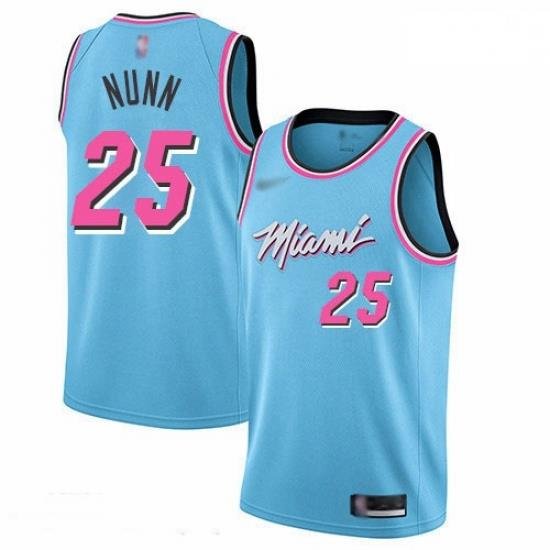 Heat 25 Kendrick Nunn Blue Basketball Swingman City Edition 2019 20 Jersey