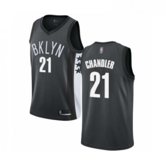 Womens Brooklyn Nets 21 Wilson Chandler Authentic Gray Basketball Jersey Statement Edition