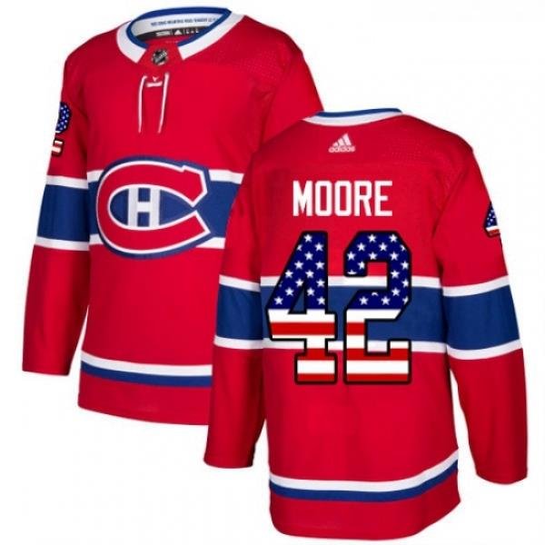 Youth Adidas Montreal Canadiens 42 Dominic Moore Authentic Red USA Flag Fashion NHL Jersey