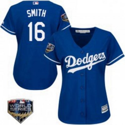 Will Smith Womens Los Angeles Dodgers Royal Replica Cool Base Alternate 2018 World Series Jersey Majestic