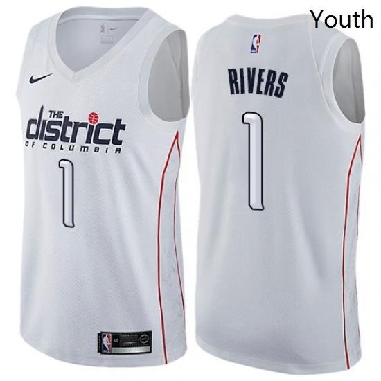 Youth Nike Washington Wizards 1 Austin Rivers Swingman White NBA Jersey City Edition