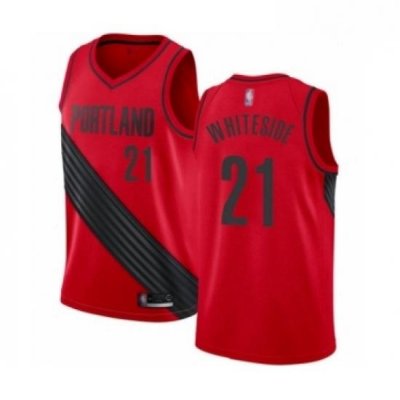 Mens Portland Trail Blazers 21 Hassan Whiteside Authentic Red Basketball Jersey Statement Edition