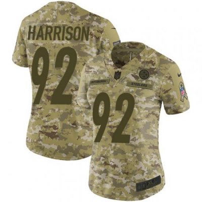 Nike Steelers #92 James Harrison Camo Women Stitched NFL Limited 2018 Salute to Service Jersey