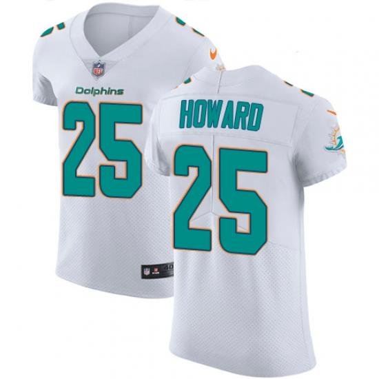 Nike Dolphins #25 Xavien Howard White Mens Stitched NFL Vapor Untouchable Elite Jersey