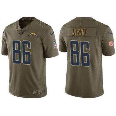 Mens Chargers hunter henry olive 2017 salute to service jersey