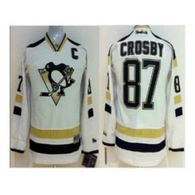 Youth nhl jerseys pittsburgh penguins #87 crosby white[2014 new stadium][patch C]