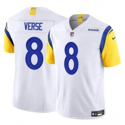 Youth Los Angeles Rams 8 Jared Verse White 2024 Draft F U S E Vapor Untouchable Stitched Football Jersey