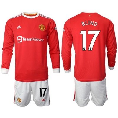 Men Manchester United Long Sleeve Soccer Jerseys 515