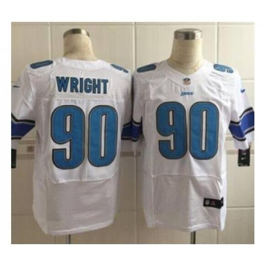 nike nfl jerseys detroit lions 90 wright white[Elite][wright]