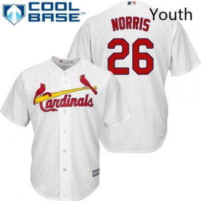 Youth Majestic St Louis Cardinals 26 Bud Norris Authentic White Home Cool Base MLB Jersey