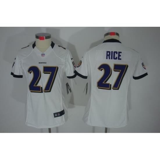 Nike Women Baltimore Ravens #27 Ray Rice White(Women Limited Jerseys)