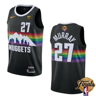 Men Denver Nuggets 27 Jamal Murray Black 2023 Finals City Edition Stitched Basketball Jersey