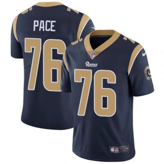 Nike Rams #76 Orlando Pace Navy Blue Team Color Mens Stitched NFL Vapor Untouchable Limited Jersey