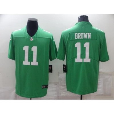 Men Philadelphia Eagles 11 A J Brown Green Vapor Untouchable Limited Stitched jersey