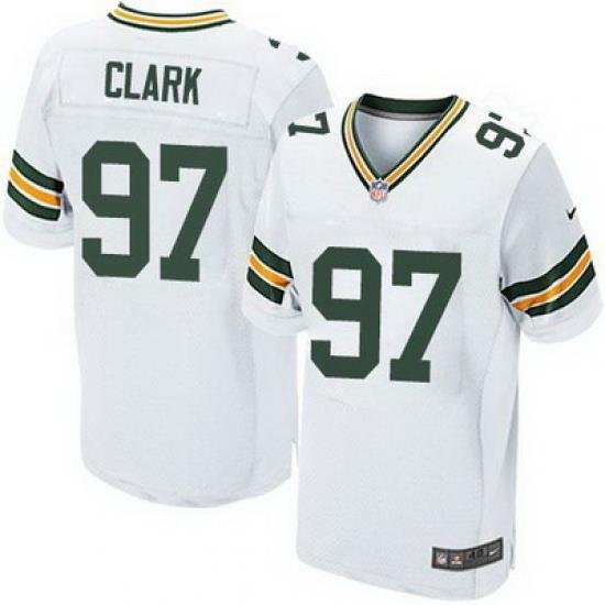 Nike Packers #97 Kenny Clark White Mens Stitched NFL Elite Jersey