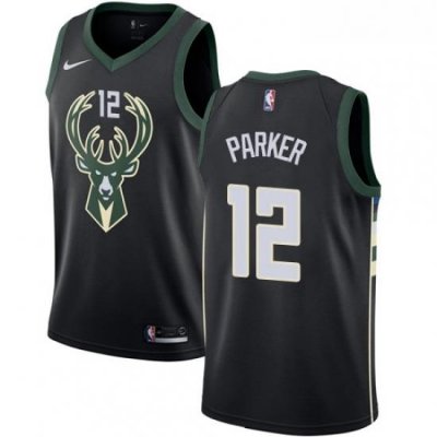 Womens Nike Milwaukee Bucks 12 Jabari Parker Swingman Black Alternate NBA Jersey Statement Edition