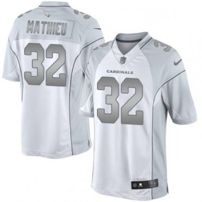 Men Nike Arizona Cardinals 32 Tyrann Mathieu Limited White Platinum NFL Jersey