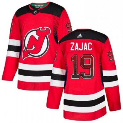 Mens Adidas New Jersey Devils 19 Travis Zajac Authentic Red Drift Fashion NHL Jersey