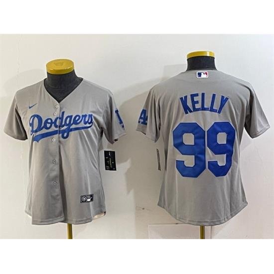 Women Los Angeles Dodgers 99 Joe Kelly Grey Stitched Jersey 1