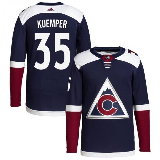 Adidas Colorado Avalanche 35 Darcy Kuemper Navy Alternate Authentic Stitched NHL Jersey