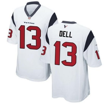 Men Houston Texans Tank Dell White Stitched Game Jersey