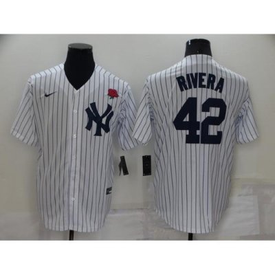 Men NeW York Yankees 42 Mariano Rivera White Cool Base Stitched Baseball Jersey