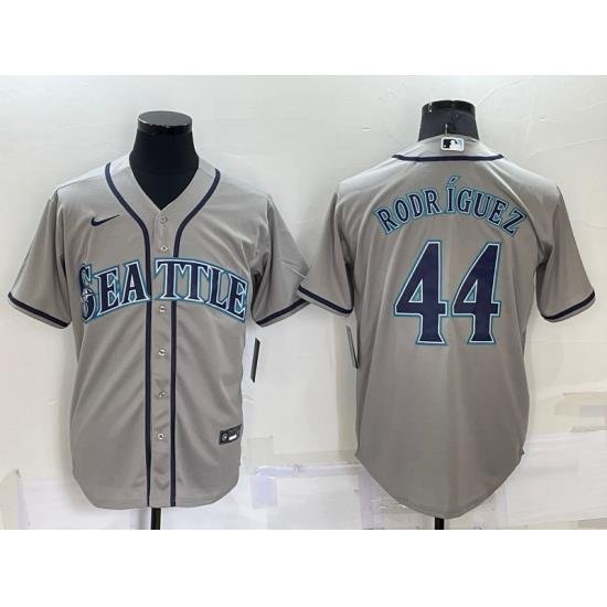 Men Seattle Mariners 44 Julio Rodriguez Grey Stitched MLB Cool Base Nike Jersey