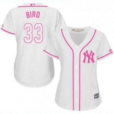 Womens Majestic New York Yankees 33 Greg Bird Replica White Fashion Cool Base MLB Jersey