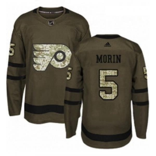 Youth Adidas Philadelphia Flyers 5 Samuel Morin Premier Green Salute to Service NHL Jersey