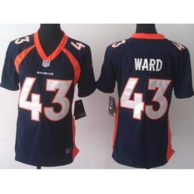 Women Nike Denver Broncos #43 T.J. Ward Blue NFL Jerseys