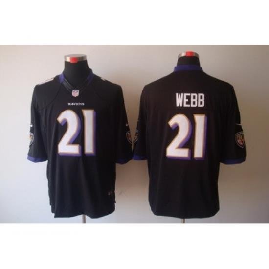 Nike Baltimore Ravens 21 Lardarius Webb Black Limited NFL Jersey