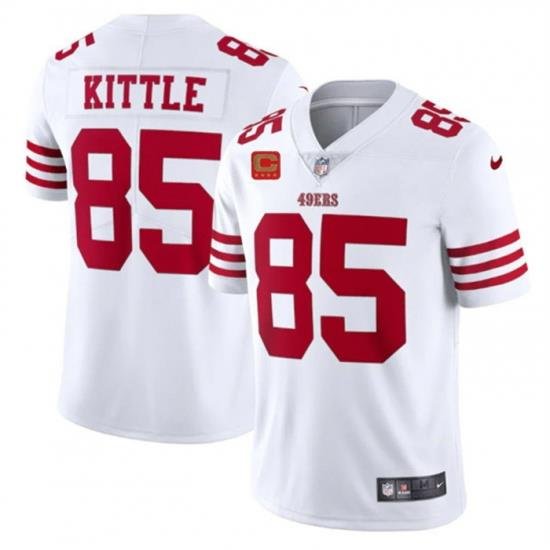 Men San Francisco 49ers 85 George Kittle 2022 White With 1 Star C Patch Vapor Untouchable Limited Stitched Football Jersey