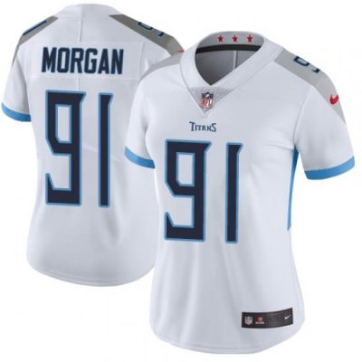 Nike Titans #91 Derrick Morgan White Womens Stitched NFL Vapor Untouchable Limited Jersey