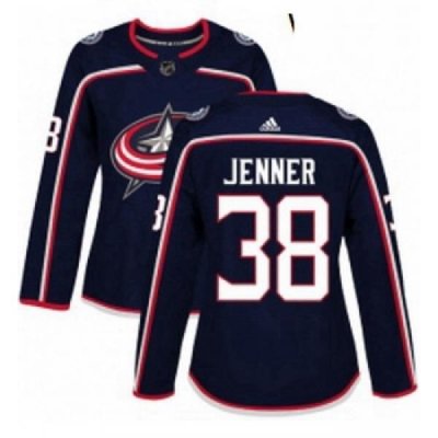 Womens Adidas Columbus Blue Jackets 38 Boone Jenner Authentic Navy Blue Home NHL Jersey